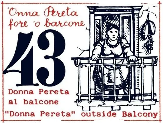 Illustrazione di Donna Pereta affacciata al balcone con il numero 43